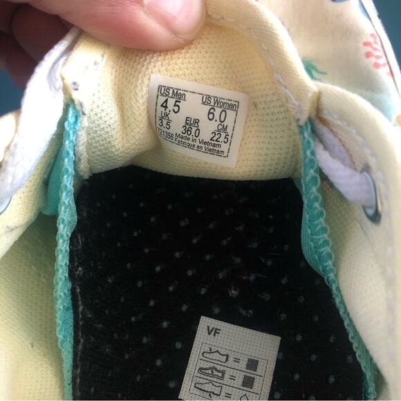 Vans Authentic ComfyCush Floral Daze Yellow & Blue Skate Shoes Womens Si… - Picture 10 of 10